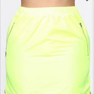 Whatever Forever Mini Parachute Skirt- Neon Yellow